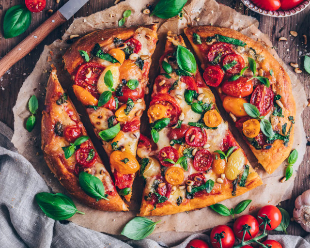 Flatbread with toppings ..