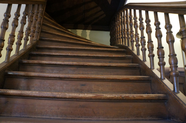 The stairs creak and groan ...